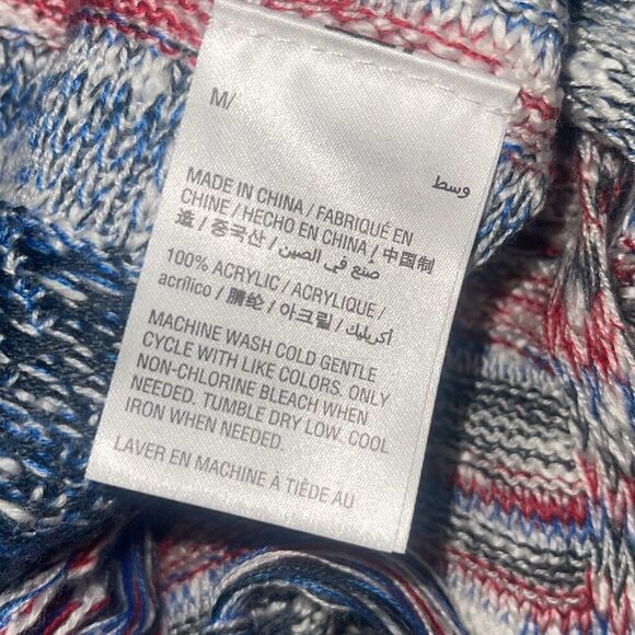 Style & Co. Womens Open Front Fringe Asymmetrical Poncho Multicolor Size Medium‎ - Picture 6 of 6